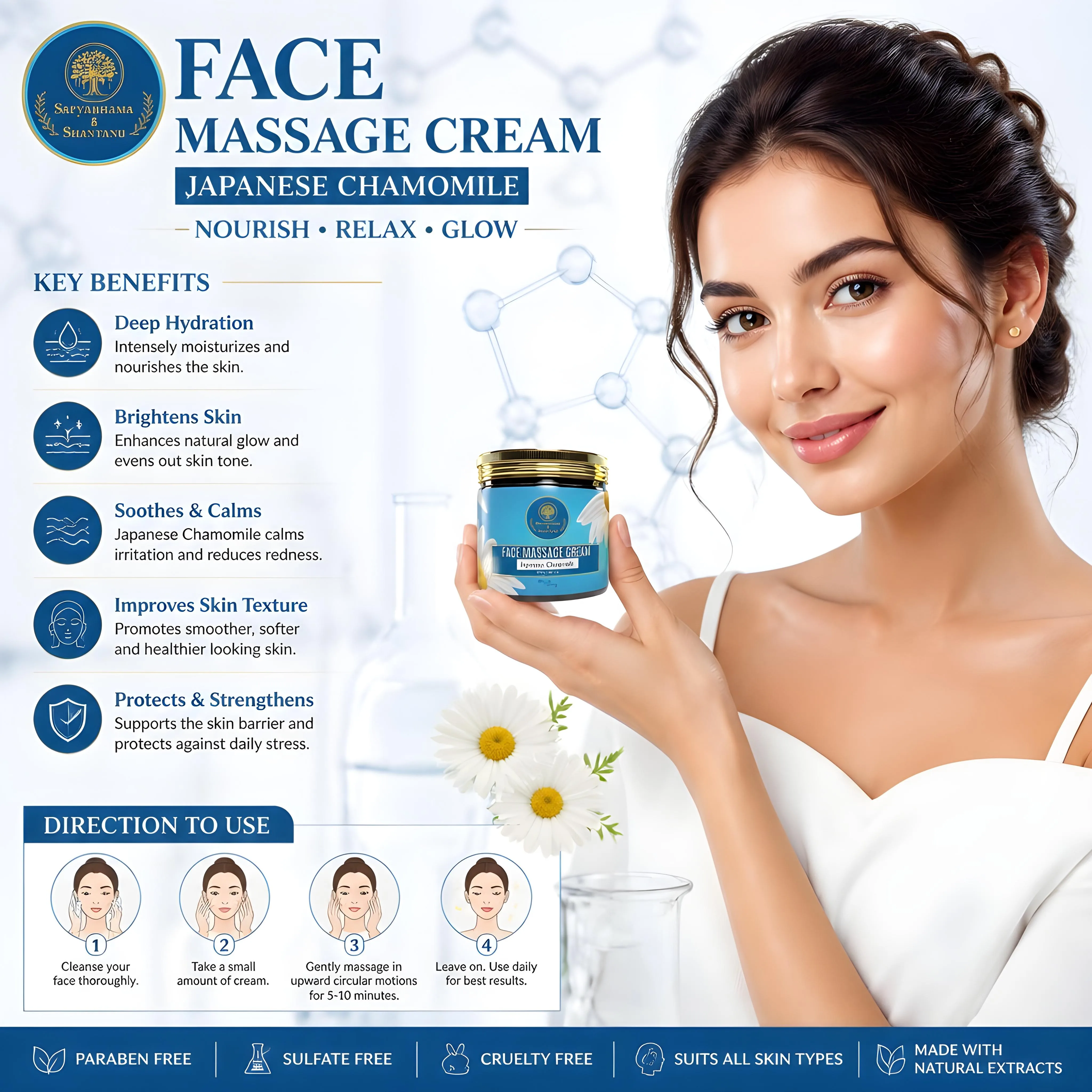Japanese Camomile Face Massage Cream (250g)